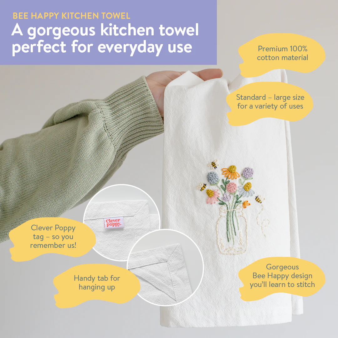 Bee Happy Kitchen Towel Beginner Kit - Image 11