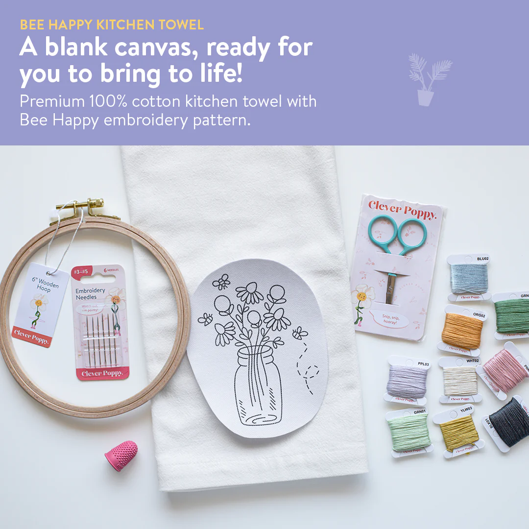 Bee Happy Kitchen Towel Beginner Kit - Image 13
