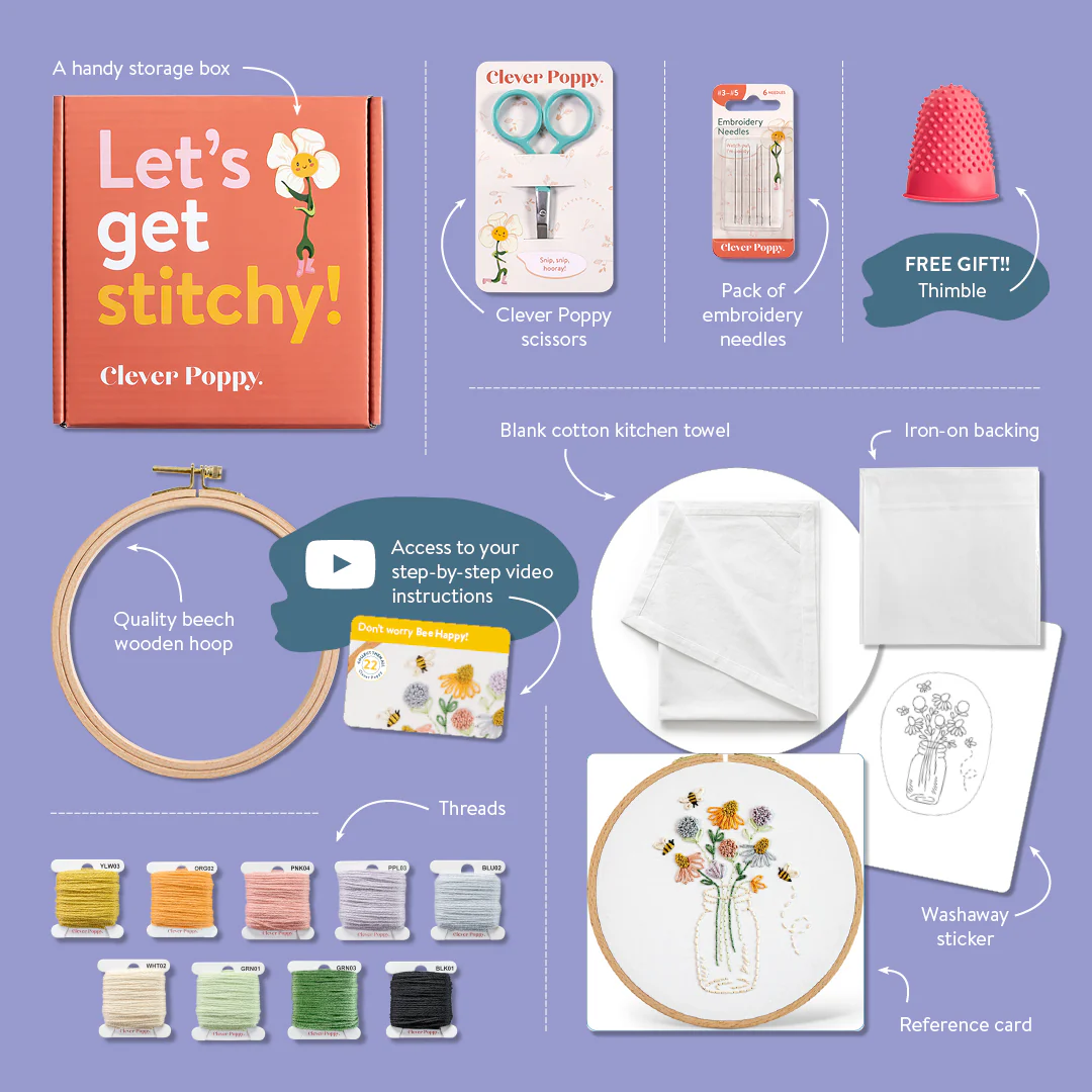Bee Happy Kitchen Towel Beginner Kit - Image 3