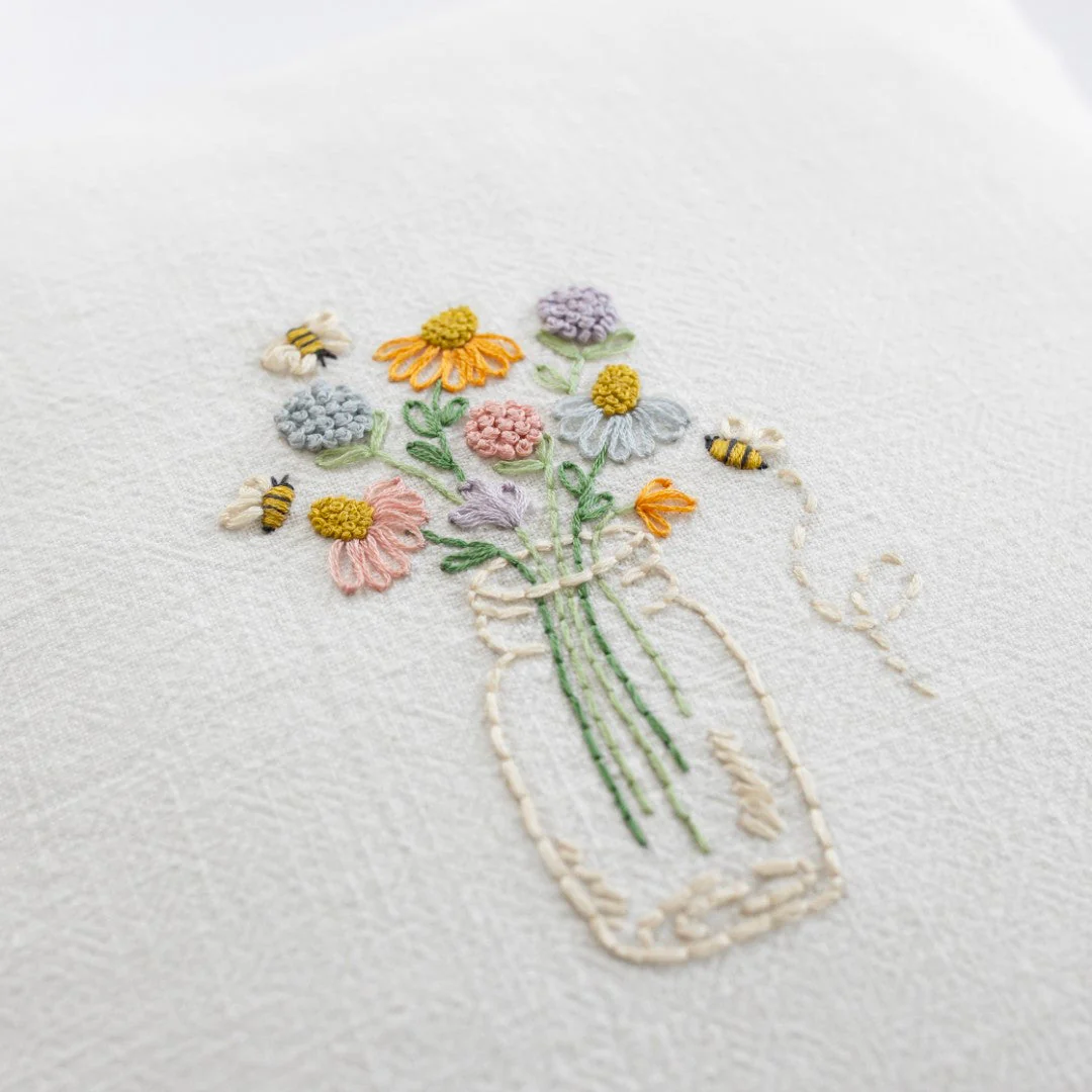 Bee Happy Throw Pillow Cover Beginner Kit - Image 13