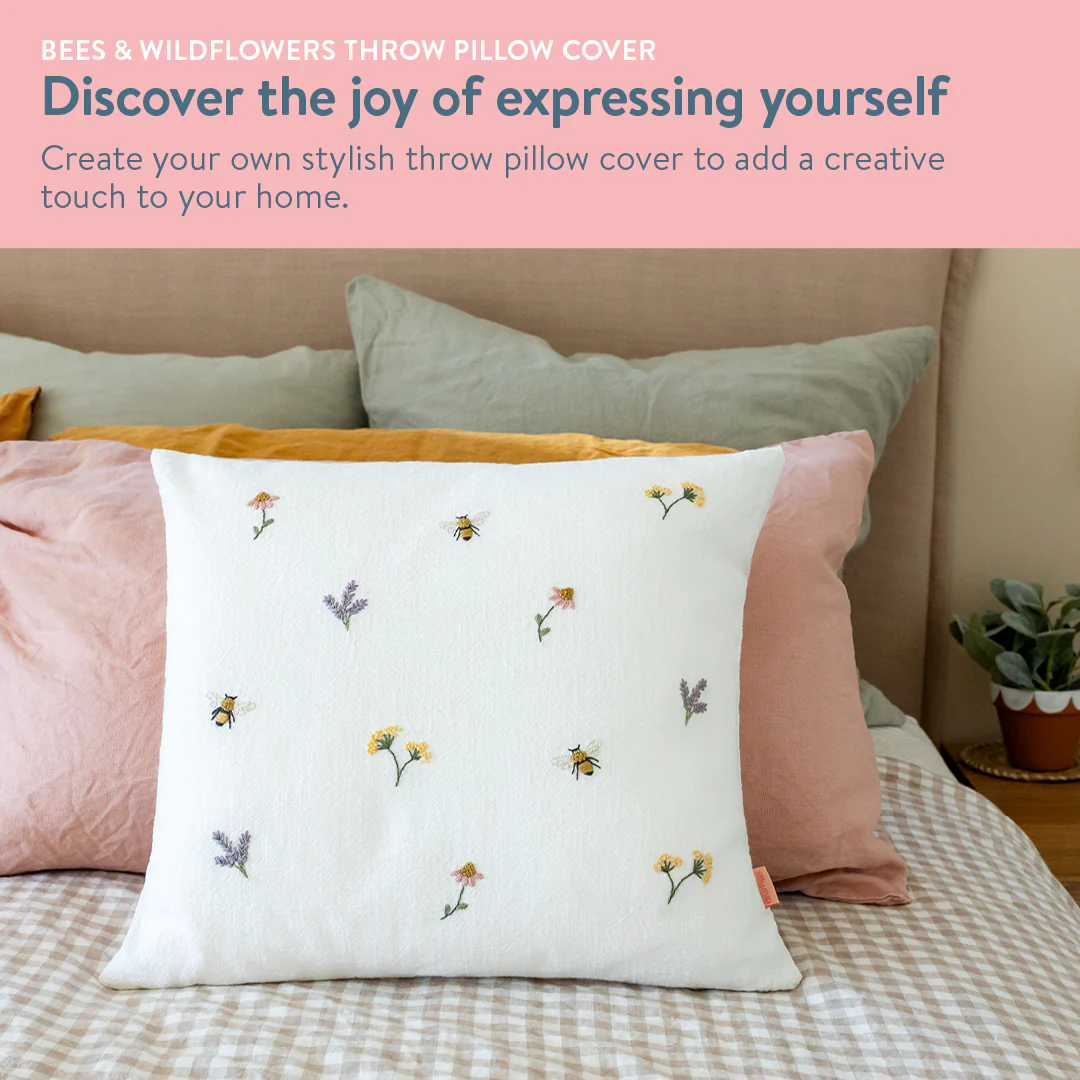Bee Happy Throw Pillow Cover Beginner Kit - Image 9