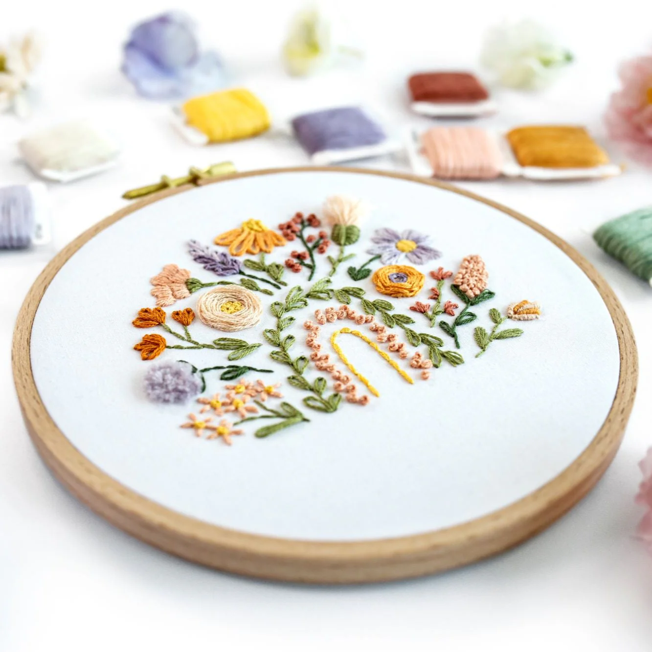Floral Rainbow Sampler Embroidery Kit - Image 3
