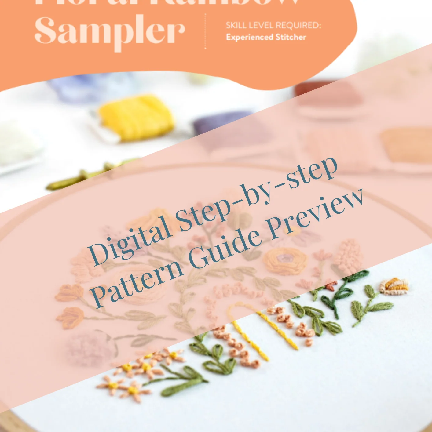 Floral Rainbow Sampler Embroidery Kit - Image 5