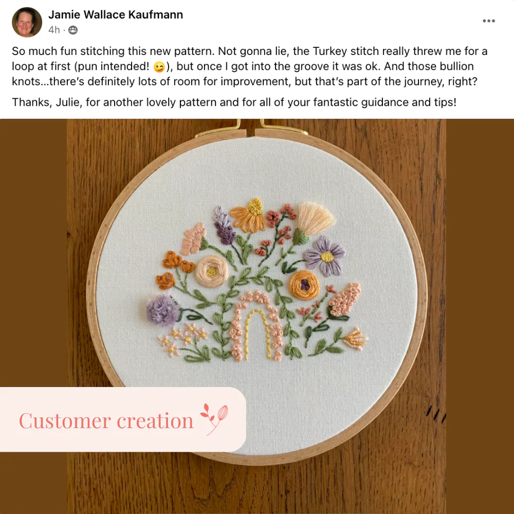 Floral Rainbow Sampler Embroidery Kit - Image 8