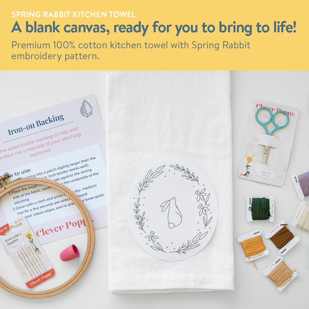 Spring Rabbit Kitchen Towel Beginner Kit - Image 10