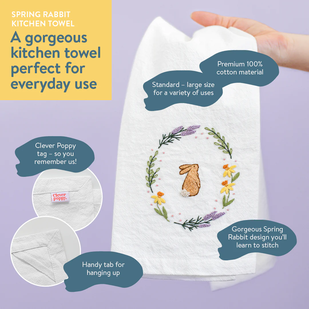 Spring Rabbit Kitchen Towel Beginner Kit - Image 8
